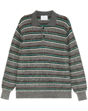 Ssstein Ribbed Long-Sleeve Polo - Green