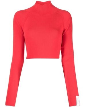 ROKH Open Back Knitted Top - Red