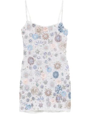 Rachel Gilbert Francesca Floral-Embellished Mini Dress - White