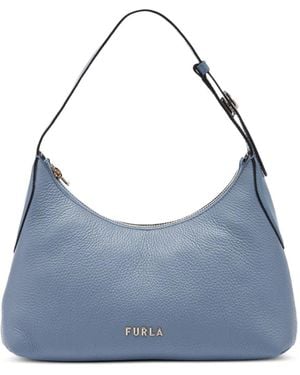 Furla Danae Grained-Leather Shoulder Bag - Blue