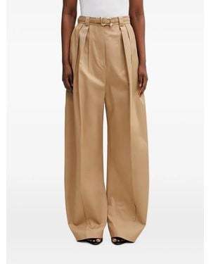 Sportmax Belted Pleated Trousers - Natural