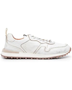 Buttero Lace-Up Calf-Leather Trainers - White