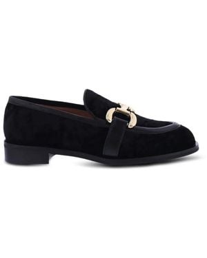 Paris Punk Mocasines De Terciopelo Con Bocado - Negro