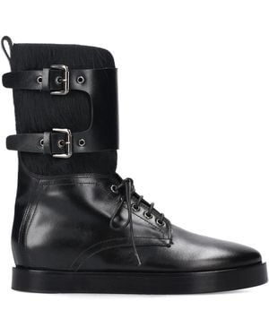Premiata Furry Buckle Boots - Black