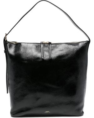 A.P.C. レザーショルダーバッグ - ブラック