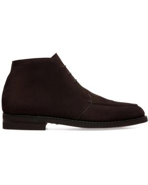 Bally Lace-Up Suede Boots - Brown
