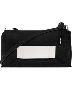 Rick Owens Griffin Panelled Leather Shoulder Bag - Black