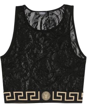 Versace Sujetador con borde Greca - Negro