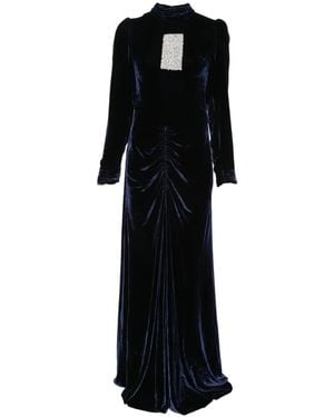 Dunesi Embellished Ruched Maxi Dress - Black