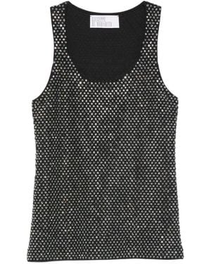 GIUSEPPE DI MORABITO Crystal-Embellished Ribbed-Knit Top - Black