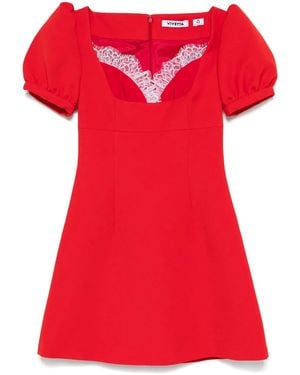 Vivetta Lace-Trim Mini Dress - Red
