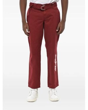 Off-White c/o Virgil Abloh Pantalon Ceinturé À Logo Imprimé - Red