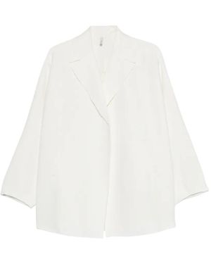 Boboutic Shawl-Collar Cape - White