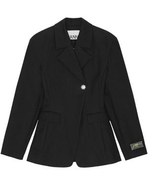 Ganni Appliqué Blazer - Black