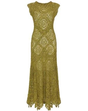 Ulla Johnson Annalisa Crochet-Knit Dress - Green