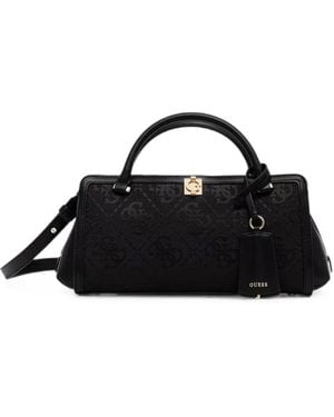 Guess Audrey Logo Satchel - Black