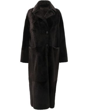 FURLING BY GIANI Button Lambskin Coat - Black
