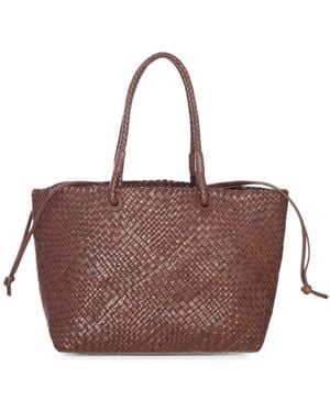 IBELIV Bazika Woven Leather Tote Bag - Brown