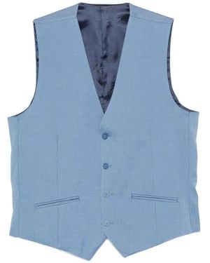 KARL LAGERFELD Button-Up Sleeveless Waistcoat - Blue