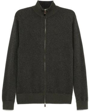 N.Peal Cashmere Knightsbridge Full-Zip Sweater - Black