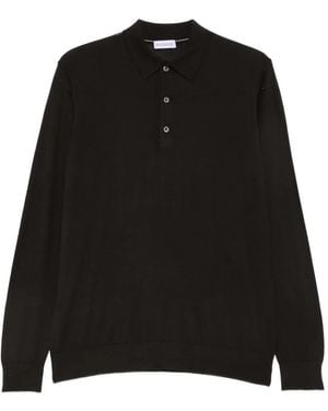 ÉPHÉMÈRE Long-Sleeve Polo Shirt - Black