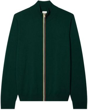 Paul Smith Cardigan Con Zip - Verde