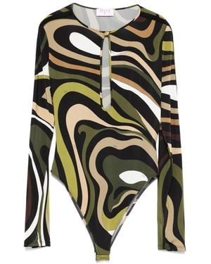 Emilio Pucci Body Con Stampa - Verde
