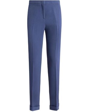 Etro Cady Zigarettenhose mit Umschlag - Blau