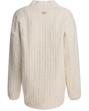 Agnona Cardigan mit Zopfmuster - Weiß