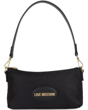 Love Moschino Logo-Plaque Shoulder Bag - Black