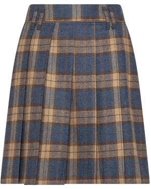 Seventy Plaid-pattern Pleated Skirt - グレー