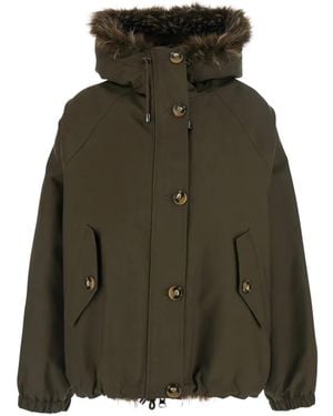 VALENTINI 1972 Faux-Fur Trim Hooded Jacket - Green