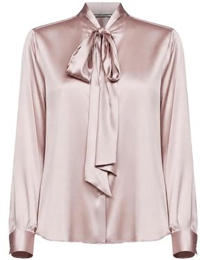 Tagliatore Chemise À Col Lavallière Noué - Pink