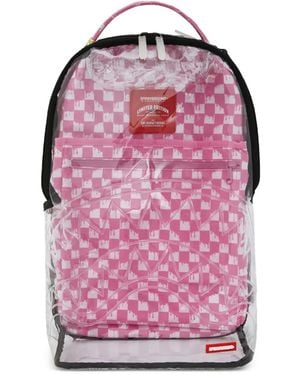 Sprayground Zaino Trasparente A Quadri - Rosa
