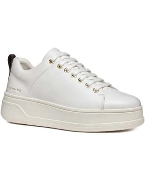 Geox Plateau-Sneakers Mit Ösen - Weiß