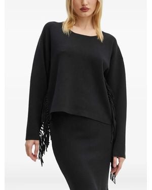 Munthe Fringe-Detail Sweatshirt - Black