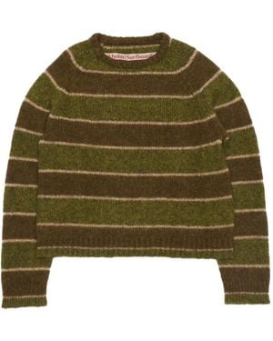 Stockholm Surfboard Club Striped Raglan Jumper - Green