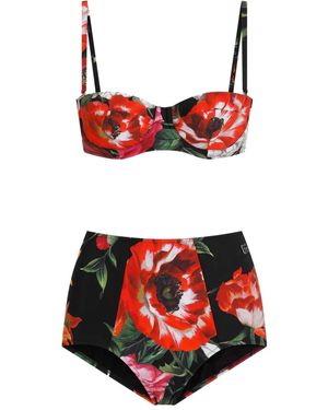 Maillot De Bain Bikini Dolce & Gabbana Rouge Multi-Floral - Taille L - Italie
