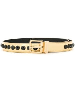 Dolce & Gabbana Crystal-Embellished Buckled Belt - Metallic