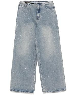 B+ AB Jeans Verfraaid Met Kristallen - Blauw