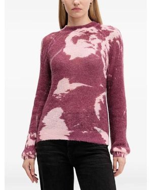Desigual Hyder Mottled Crew-Neck Sweater - Red