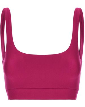 Monfusò Square-Neck Stretch Top - Purple