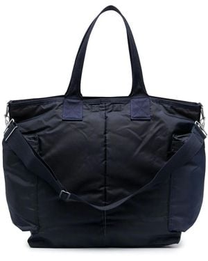 Porter-Yoshida and Co Bolso shopper con parche del logo - Azul