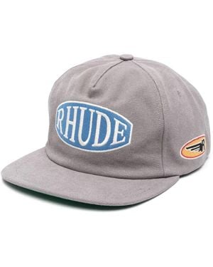 Rhude Off Roading Logo-Embroidered Cap - Grey
