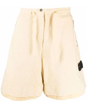 Stone Island Shadow Project Speckled-Cotton Bermuda Shorts - Natural