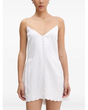 ROTATE BIRGER CHRISTENSEN Vestido Con Botones Y Borde Festoneado - Blanco