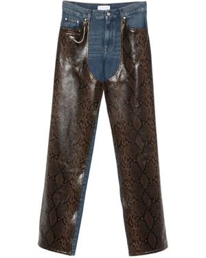 Stella McCartney Snakeskin-Panel Jeans - Gray