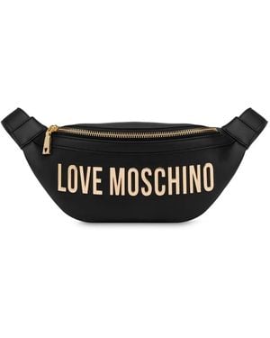Love Moschino Logo-Plaque Belt Bag - Black