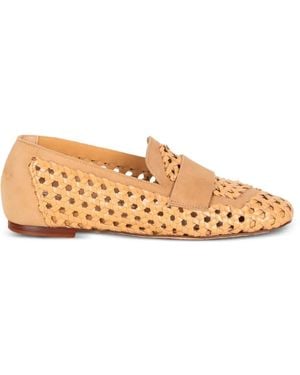 LORENA PAGGI Woven-Design Loafers - Natural