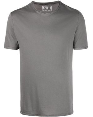 Fedeli Short-Sleeved Cotton T-Shirt - Grey